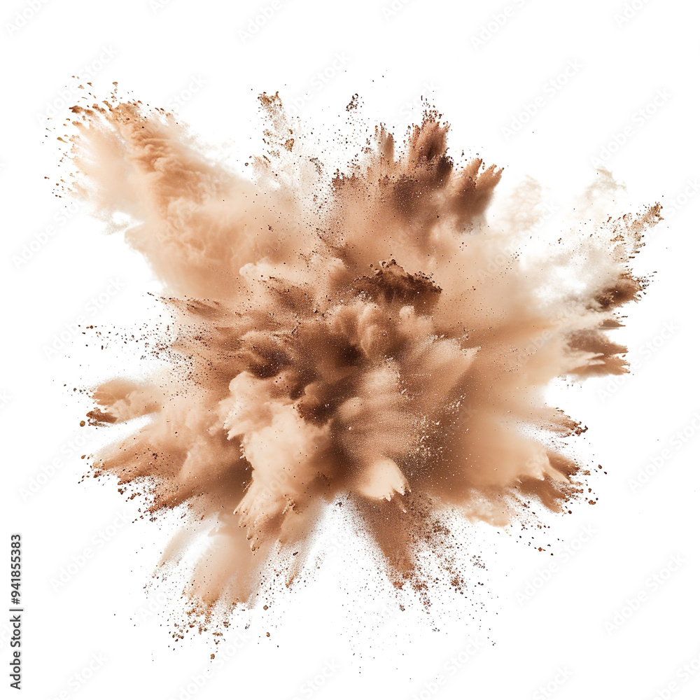 beige color powder explosion isolated on a transparent background beige color powder explosion isolated on a transparent background
