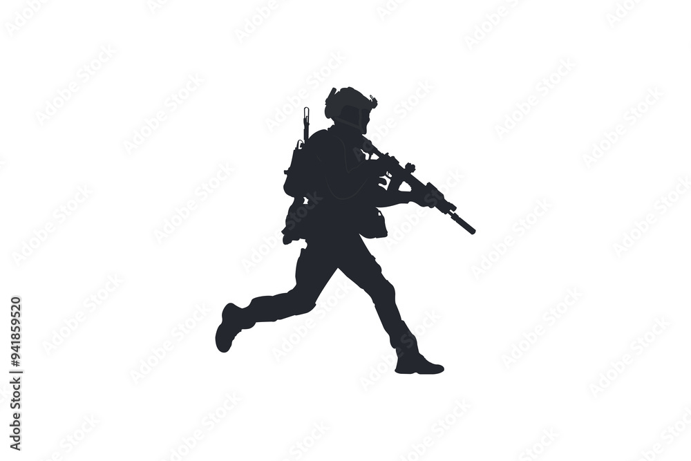 Vector military silhouette icon simple design on white background. Vector military silhouette icon simple design on white background.