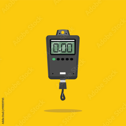 spring balance icon logo, digital measurement weight illustration. suitable for poster and web icon
