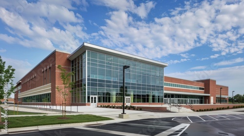 Exterior view of a typical American school