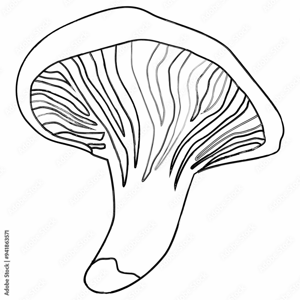Mushroom chanterelle doodle design banner. Mushroom chanterelle doodle design banner.