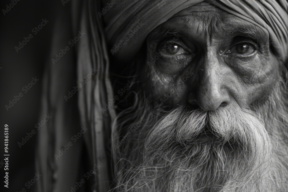 In a quiet, dusky ambiance, an elderly sage reveals a profound aura of righteousness through his expressive eyes and flowing beard, inviting reflection and contemplation
