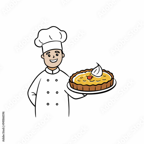 Classic Quiche Lorraine Creamy French Tart with Bacon and Cheese vector