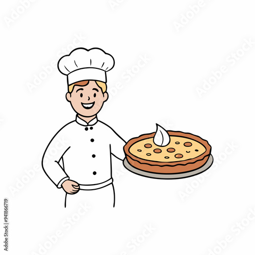 Classic Quiche Lorraine Creamy French Tart with Bacon and Cheese vector