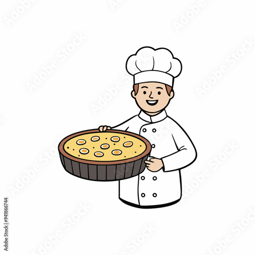 Classic Quiche Lorraine Creamy French Tart with Bacon and Cheese vector