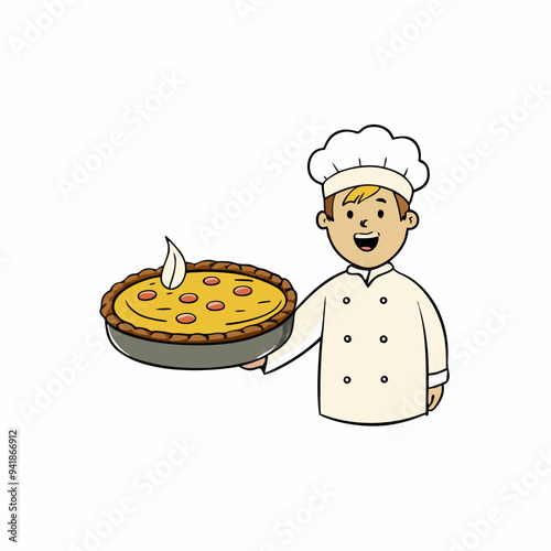 Classic Quiche Lorraine Creamy French Tart with Bacon and Cheese vector