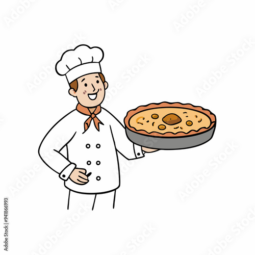 Classic Quiche Lorraine Creamy French Tart with Bacon and Cheese vector