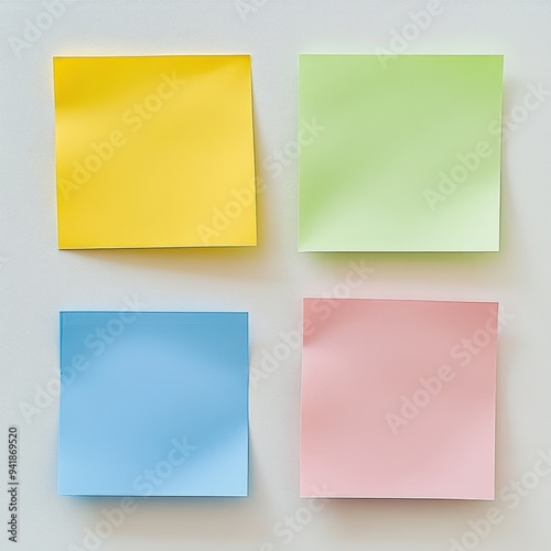 A collection of sticky notes in different colors.