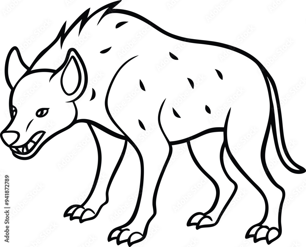 Fototapeta premium Cute hyena line art for children to bring to life with their favorite colors 