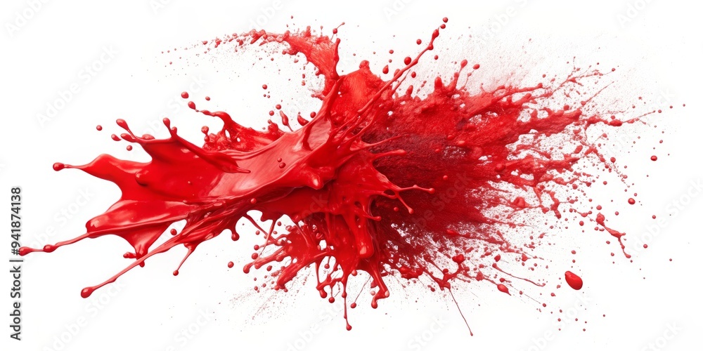 Red Paint Explosion - 3D Render, Splash, Abstract, Design, Color