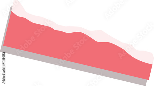 Area chart graph is going down showing market volatility