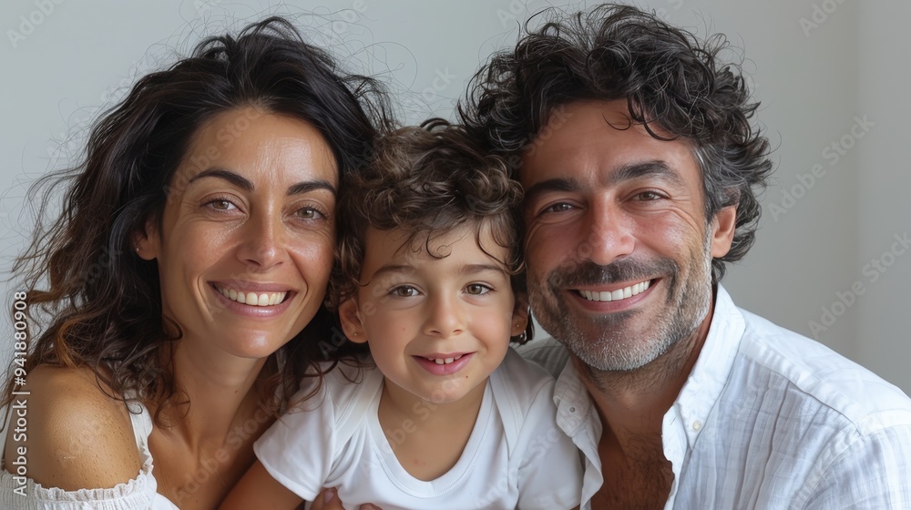 Happy Family Portrait - Parents and Child Smiling. Happy Family Portrait - Parents and Child Smiling.