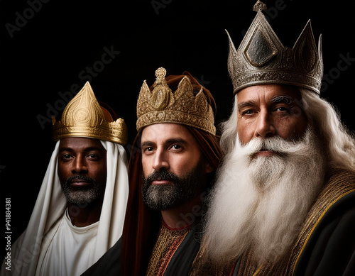 retrato de los tres reyes magos de Oriente photo