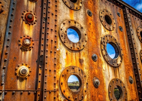 Rusty Elegy: Timeworn steel and faded targets convey a nostalgic and haunting mood, reminiscent of forgotten battlefields. photo