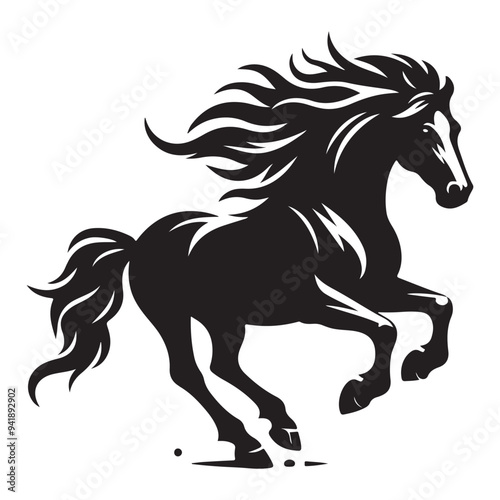 Jumping Horse Silhouette Clip Art, Horse silhouette vector