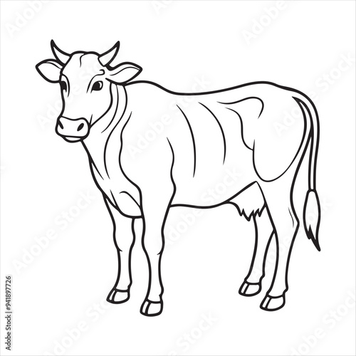 A Cow Vector Art Illustration
