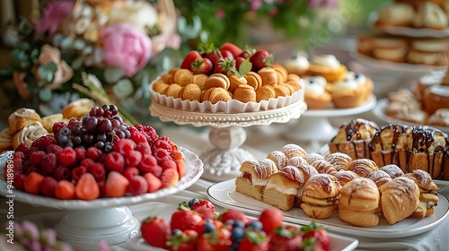 Elegant Dessert Spread at a High-End Banquet