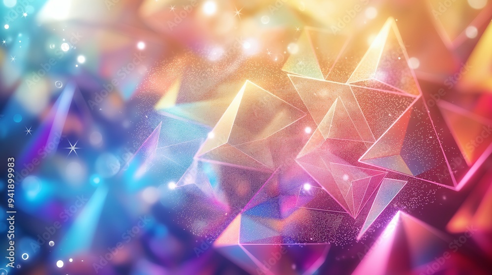 A vibrant abstract composition featuring colorful geometric shapes and light effects. A vibrant abstract composition featuring colorful geometric shapes and light effects.