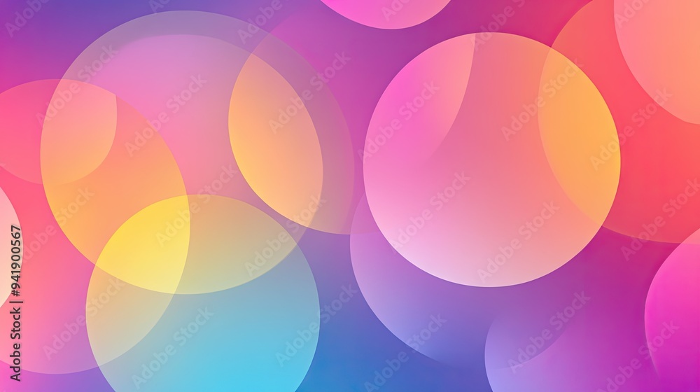 Gradient background with overlapping transparent circles, giving a sense of depth and space --ar 16:9