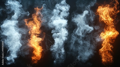 Realistic Fire and Smoke Brush Set for Digital Painting