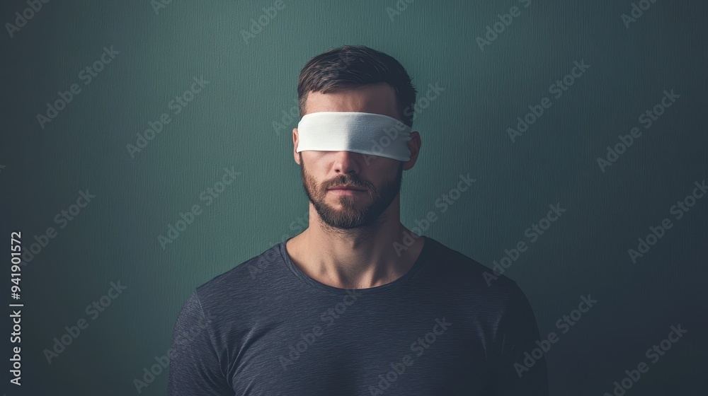 The man with blindfold