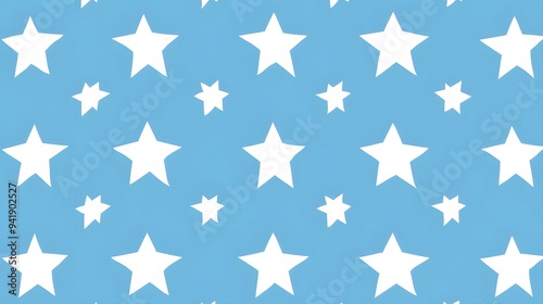 White Stars on Blue Background, Abstract Image, Texture, Pattern, Wallpaper, Cover and Screen of Smartphone, Cell Phone, Computer, Laptop, 9:16 and 16:9 Format