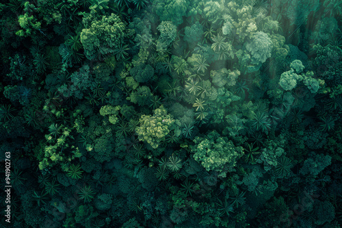 A lush green forest with trees and plants