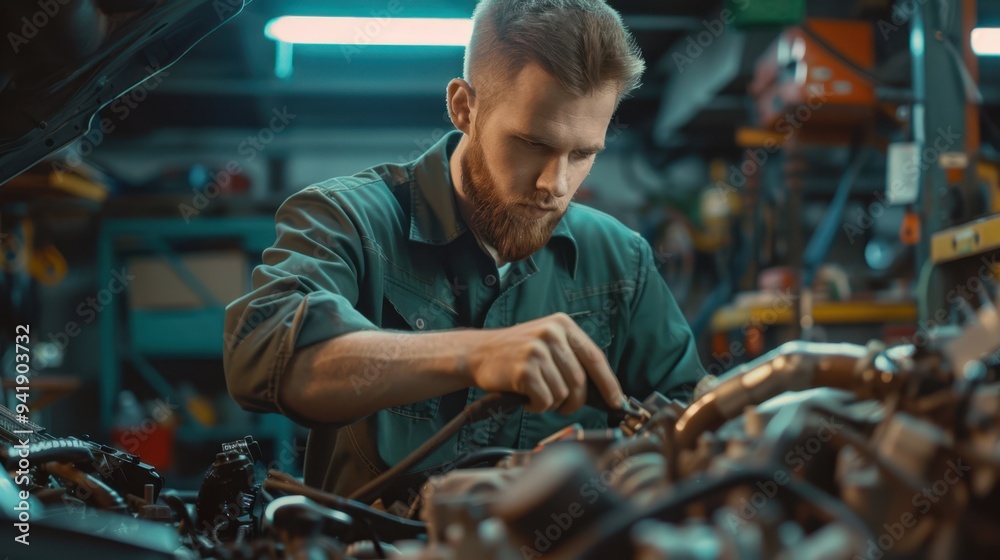 The mechanic in workshop The mechanic in workshop
