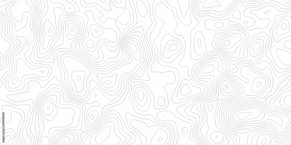	
Vector geography landscape Topo contour map on white background, Topographic contour lines. Seamless pattern with lines Topographic map. Geographic mountain relief diagram line wave carve pattern.