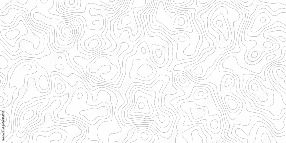 Vector seamless wave stripe topography map pattern camping grid cartography diagram black and white geometric carve wave line. abstract landscape topography line map wavy texture design background.