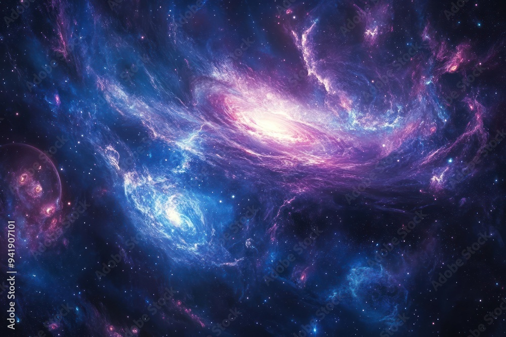A Cosmic Tapestry of Glowing Nebulas and Distant Stars A Cosmic Tapestry of Glowing Nebulas and Distant Stars