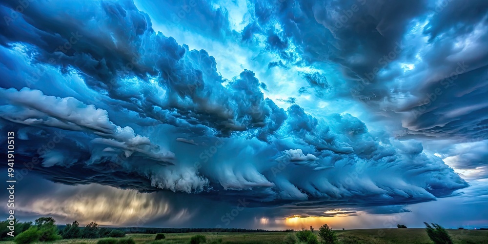 Naklejka premium Serve and Volley Storm: Controlled, Precise, Elegant, Sky Blue, Precision