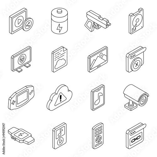 Pack of Network Security Flat Icon


