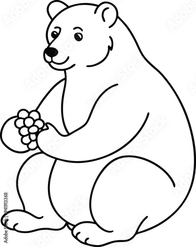 Adorable bear line art for kids to fill with their favorite colors
