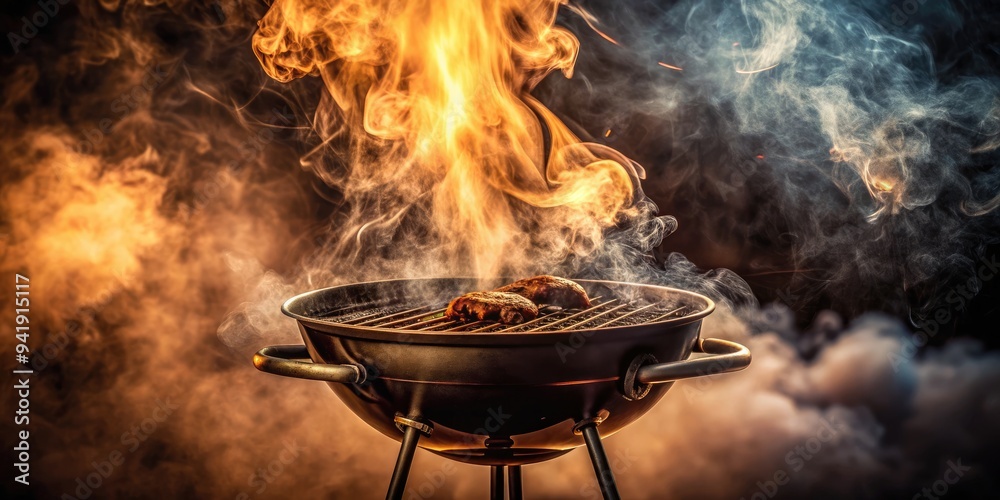 Smoky Symphony: Rich brown hues, smoky haze, charcoal grills, harmonious flavors Smoky Symphony: Rich brown hues, smoky haze, charcoal grills, harmonious flavors