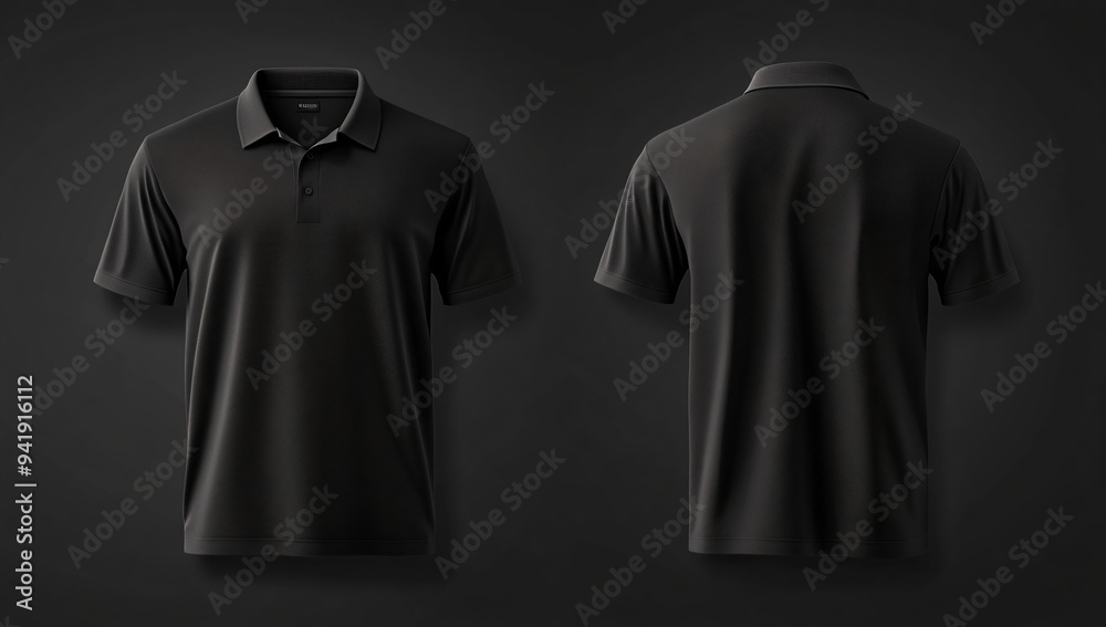 Black Polo Shirt Mockup.