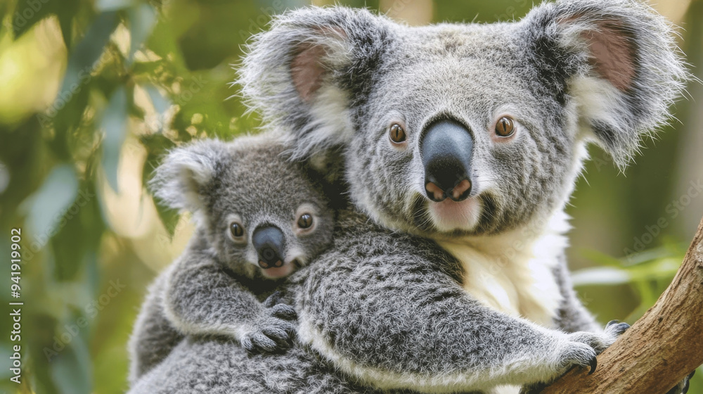 Naklejka premium Koala Mother and Baby