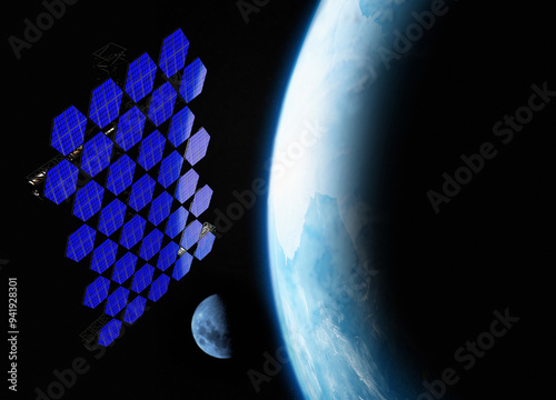 Mirror array in space, illustration photo