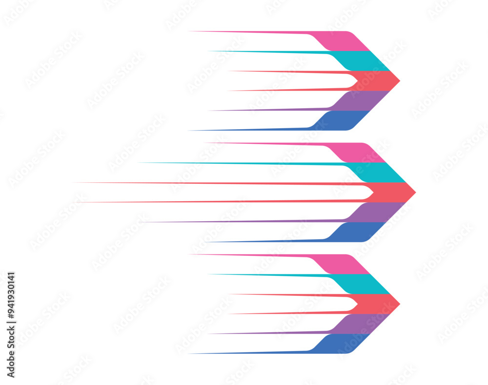 fast and colorful arrow symbols on white background. arrow concept fast and colorful arrow symbols on white background. arrow concept