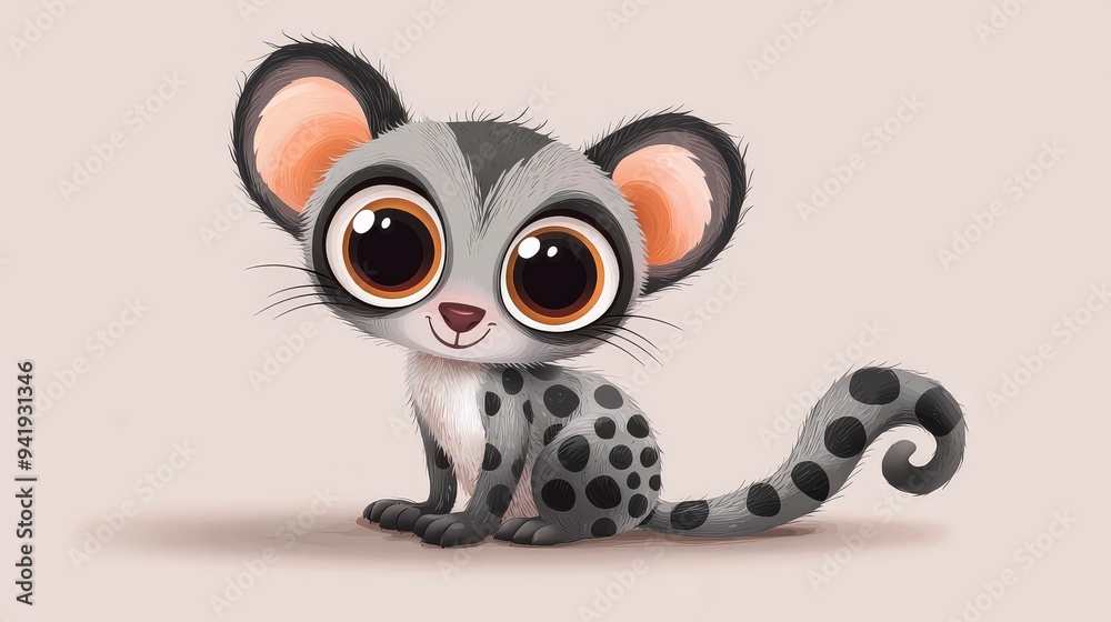 A cute, cartoon-style character resembling a small animal with big eyes and spots. A cute, cartoon-style character resembling a small animal with big eyes and spots.