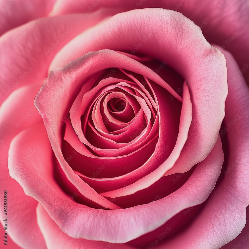A pink rosebud, showing the many layers of petals. A pink rosebud, showing the many layers of petals.