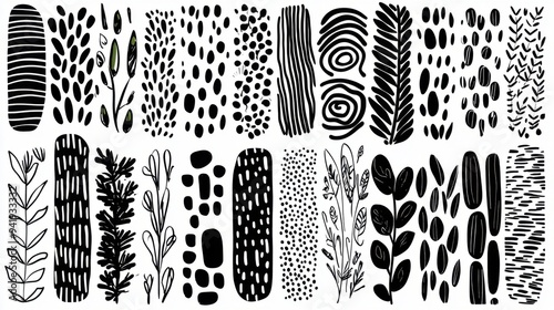 Creative Hand-Drawn Pattern Brush Set for Illustrator in Fun Doodle Styles