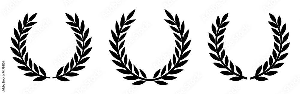 A Set of Laurel Wreaths Silhouette A Set of Laurel Wreaths Silhouette