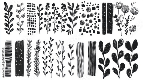 Creative Hand-Drawn Pattern Brush Set for Illustrator in Playful Doodle Styles