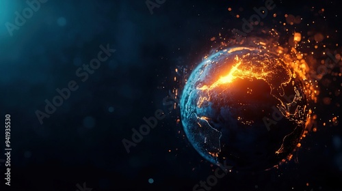 A stunning visual of the Earth with glowing elements, showcasing the beauty of our planet and the wonders of space.