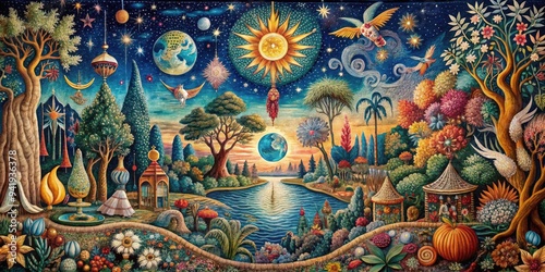 Wallpaper Mural Surrealist Tapestry: Intricate textures and dreamlike motifs intertwine, creating a sense of disorientation and wonder. Torontodigital.ca