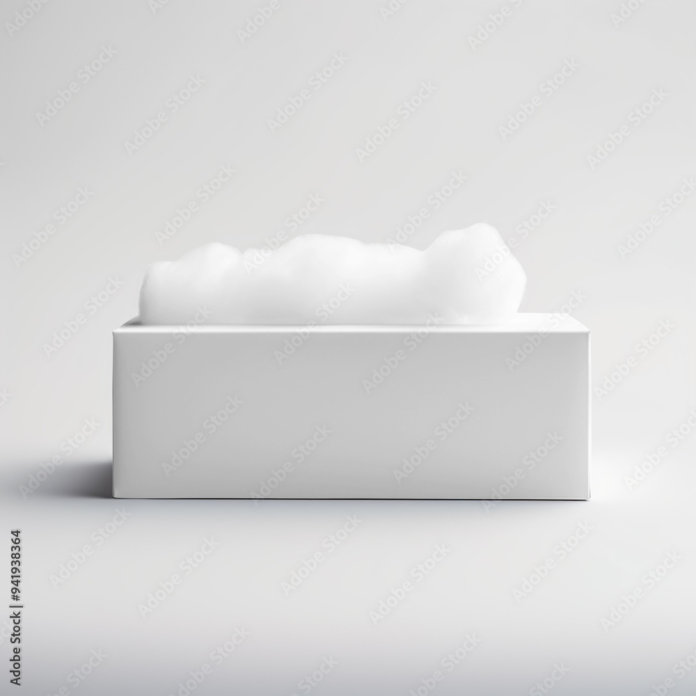 Transparent cotton bud box package mockup Transparent cotton bud box package mockup