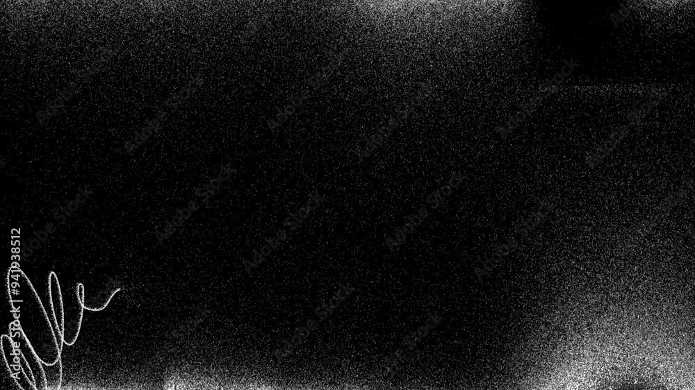 Monochromatic animation of white pencil doodle scribble lines on grunge textured photocopy paper. 4K Overlay Seamless loop.