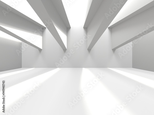 Wallpaper Mural White elegant empty space.  White wall room background. Abstract interior Torontodigital.ca