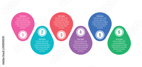 Infographic template for annual report, magazine. Infographic template for education, business, science. six options briefing template. geometric information template